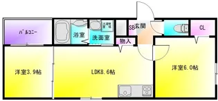 2LDKの間取り画像