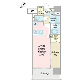 デュオヒルズ那覇壺屋【2階】の間取り