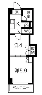 レジデンスカープ甲府【3階】の間取り