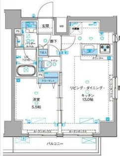 ジェノヴィア浅草IIIグリーンヴェール【5階】の間取り