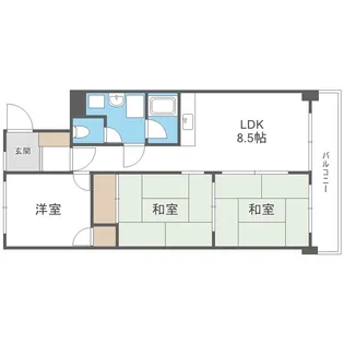 北海道札幌市西区二十四軒二条4【マンション】の間取り