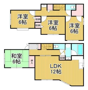 兵庫県西宮市岡田山【一戸建】の間取り