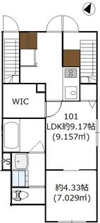 東京都世田谷区松原3【アパート】の間取り