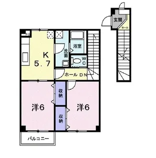 ル・クプルI【2階】の間取り
