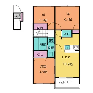 SEA SIDE【2階】の間取り