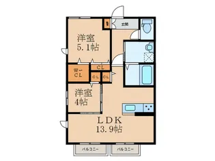 アーク新門司B棟【2階】の間取り
