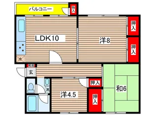 相生山団地48棟【1階】の間取り