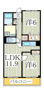 グラシュー【1階】の間取り