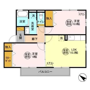 ヴィラ・ボヌール【2階】の間取り