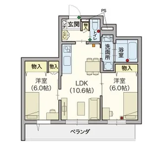 (シニア限定)Serenity Court東新町【3階】の間取り