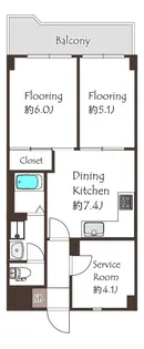 下目黒スカイマンション【3階】の間取り