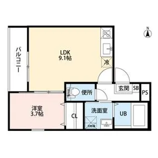 アザール【3階】の間取り