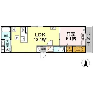 セレスティア扇V【1階】の間取り