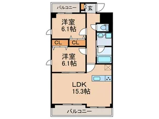 ポ-ラスタ-星ヶ丘山手7th【1階】の間取り