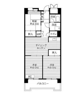 ビレッジハウス品川八潮タワー【13階】の間取り