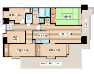 ダイトシティ愛宕【7階】の間取り