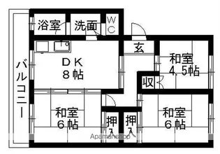 名鉄旭前ハイツ【1階】の間取り
