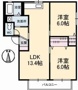 バリュージュ2000 A棟【2階】の間取り