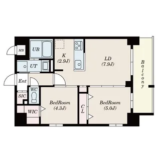 S-RESIDENCE名島【1階】の間取り