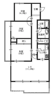 レジェンダリー小松【4階】の間取り