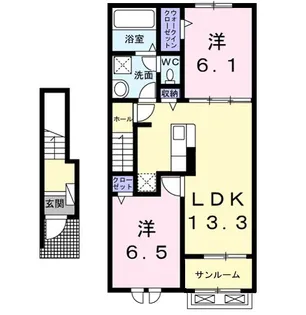 ニアパートA【2階】の間取り