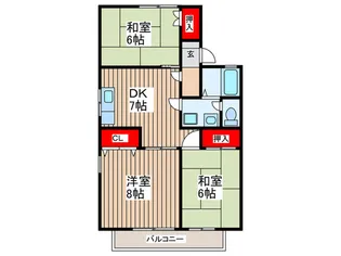 ディアコートE【1階】の間取り