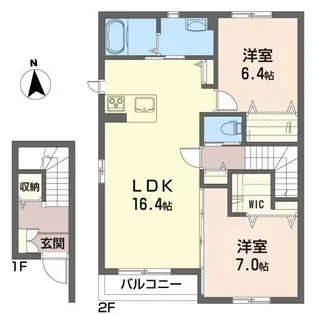 シャーメゾン・ヴィレッタB【2階】の間取り