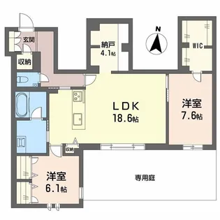 ジョフリエル【1階】の間取り