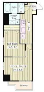 ルミナス神楽坂【5階】の間取り