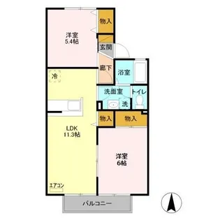 セジュール松本 A【1階】の間取り