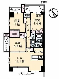 スカイアヴェニュー【9階】の間取り