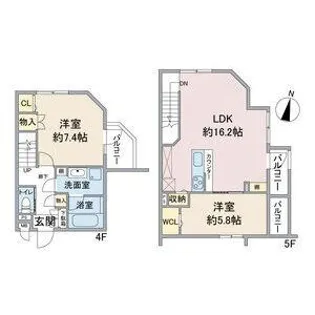 Cross Road SasashimaLive【4階】の間取り