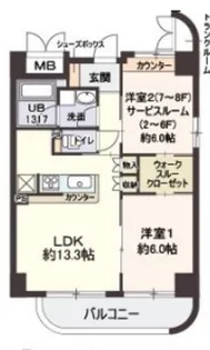 VILLA 淀川【3階】の間取り