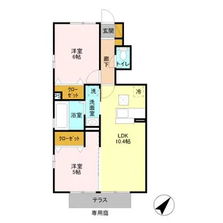 メゾンクオーレ【1階】の間取り