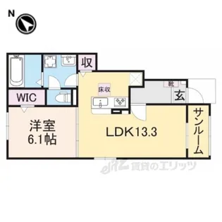 サニープレイス若宮2番館【1階】の間取り