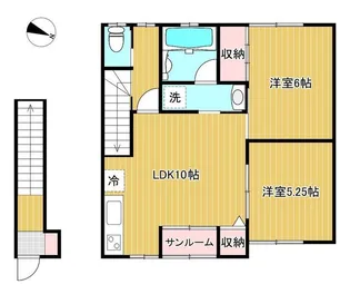 ヴィレッジ仁井田A【2階】の間取り