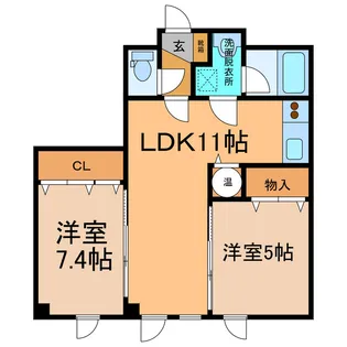 ラグ161W【2階】の間取り