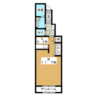 プリム・ローズ【1階】の間取り
