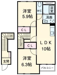 フォレストヴィラI【2階】の間取り