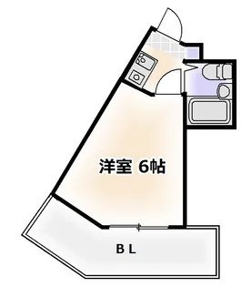 スカイコート恵美須【4階】の間取り