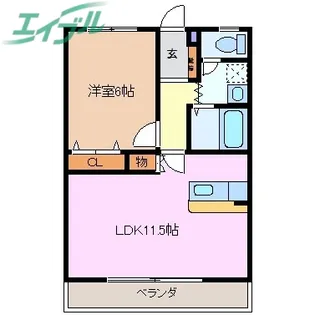 コーキア泊山崎【3階】の間取り