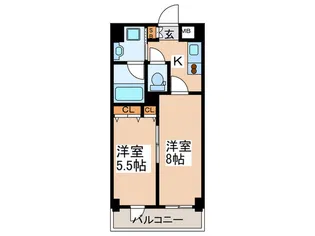 グリ-ンフィ-ルド小竹向原【1階】の間取り
