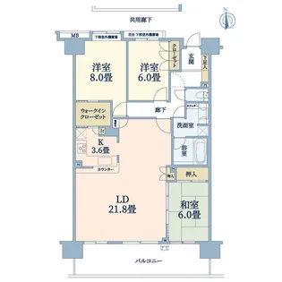 グランアジール東京アクアレジデンス【15階】の間取り