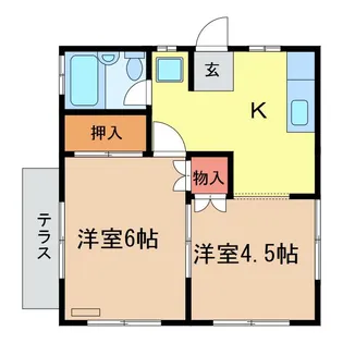 モンパレス下館5棟【1階】の間取り