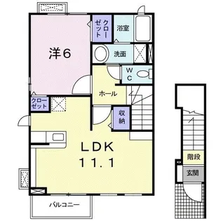 コネチカット B【2階】の間取り