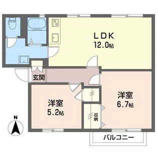 グランドール日永 C【2階】の間取り