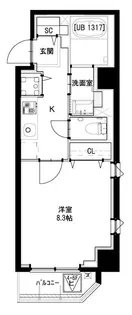 グリーンフォート河田【5階】の間取り