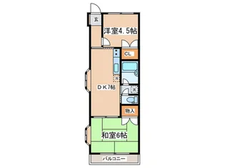 サンコートナカハラII【1階】の間取り