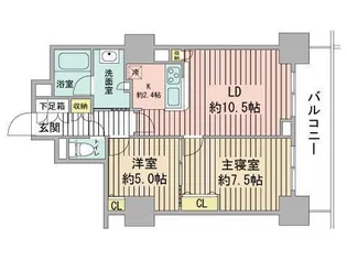 プライムアーバン札幌リバーフロント【10階】の間取り