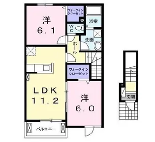 ヴィラ・コンフォール B【2階】の間取り